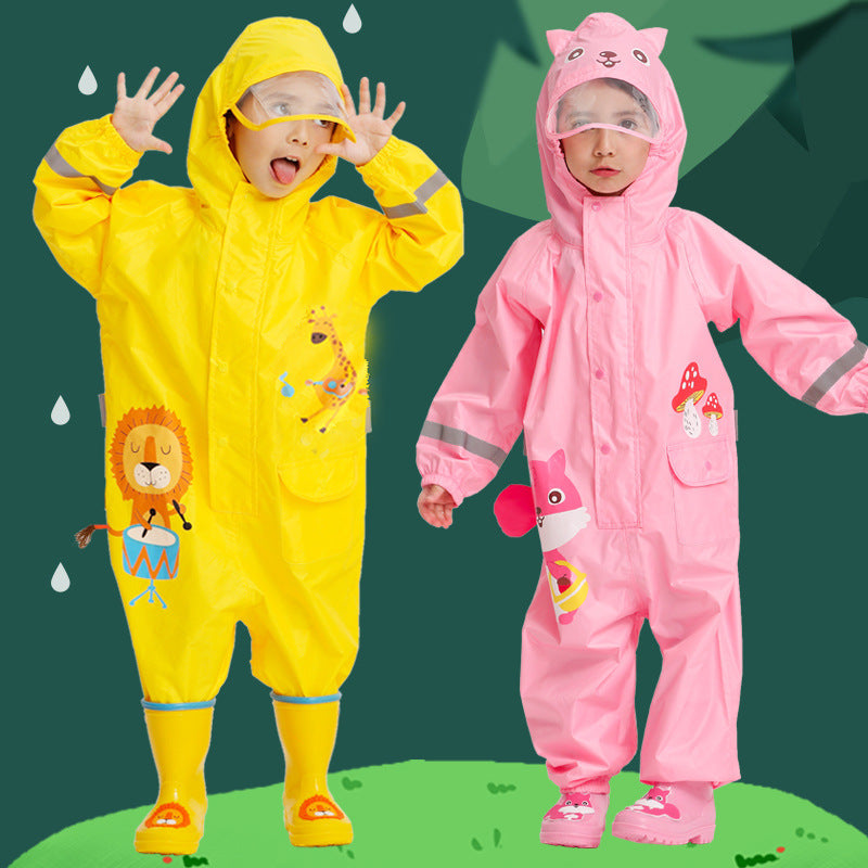 Children's Cartoon Waterproof Suit One-Piece Rain Pants