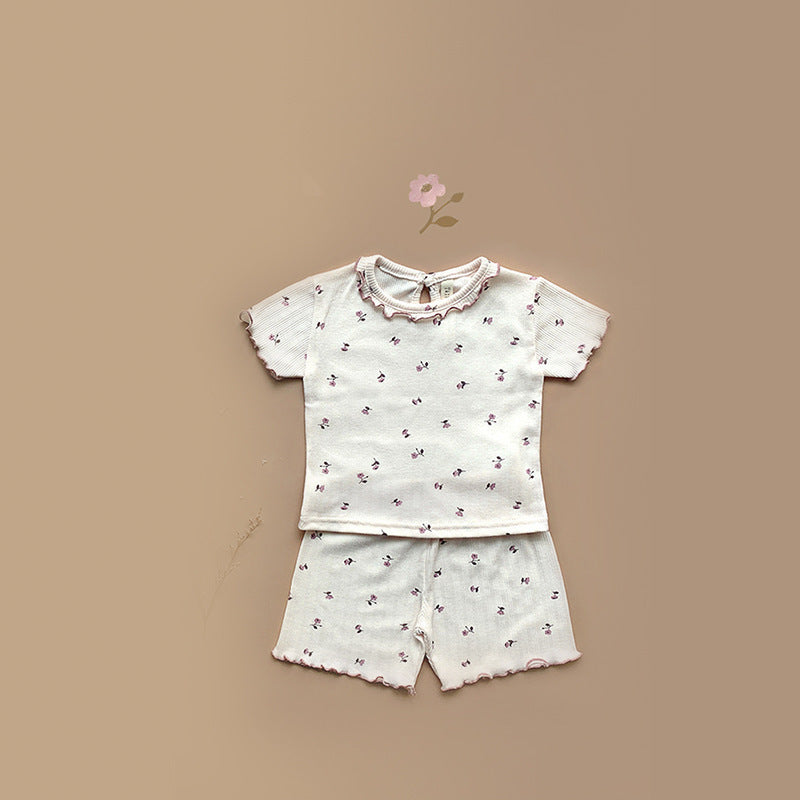 Children's Floral Two-piece Baby Soft Cotton