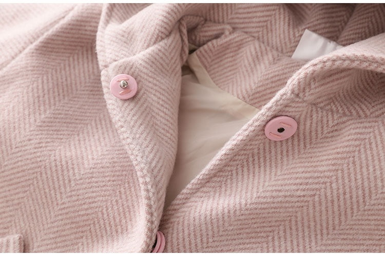 Children's mid-length woolen coat