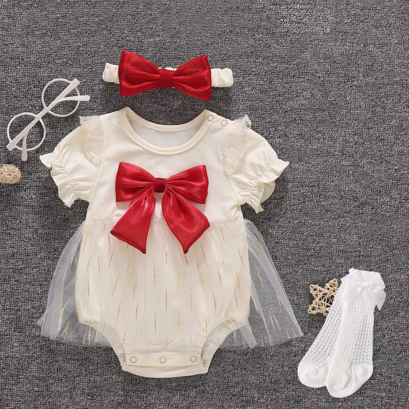 Ropa de bebé vestido de princesa mameluco verano