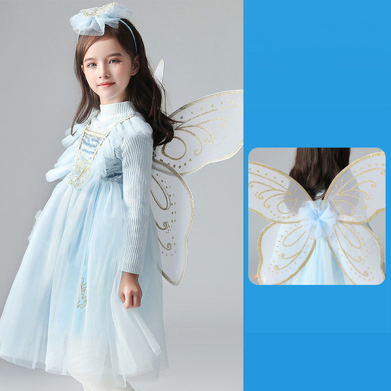 Robe féerique à ailes de papillon pour filles, nouvelle collection