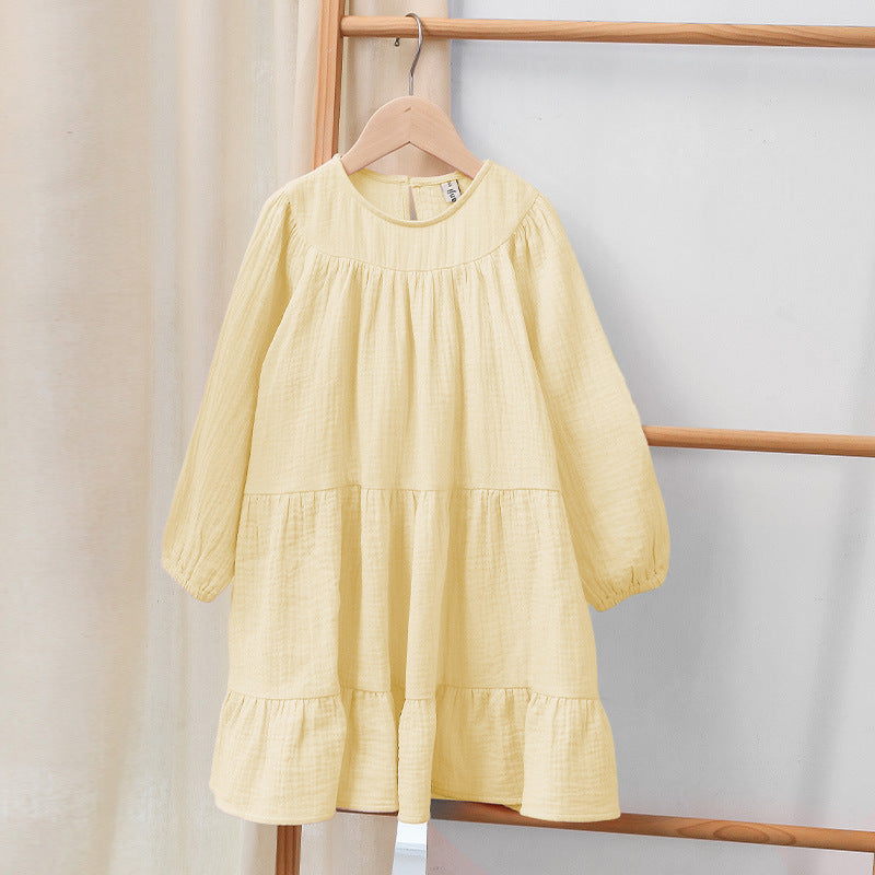 Baby Girl Pure Cotton Long Sleeve Bottoming Dress Is Sweet And Cute