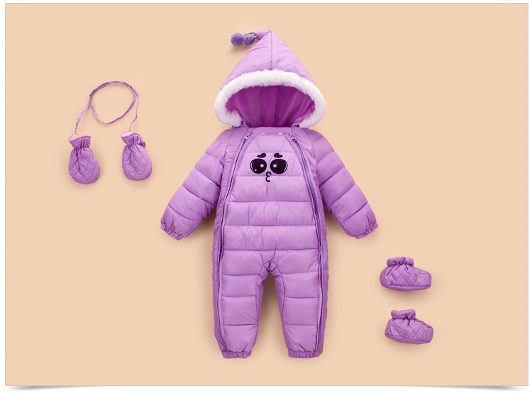 Barboteuse en coton pour bébé de 0 à 18 mois, Costume d'hiver épais pour garçons et filles, combinaison chaude pour nourrissons, combinaison pour enfants, vêtements d'extérieur pour bébé