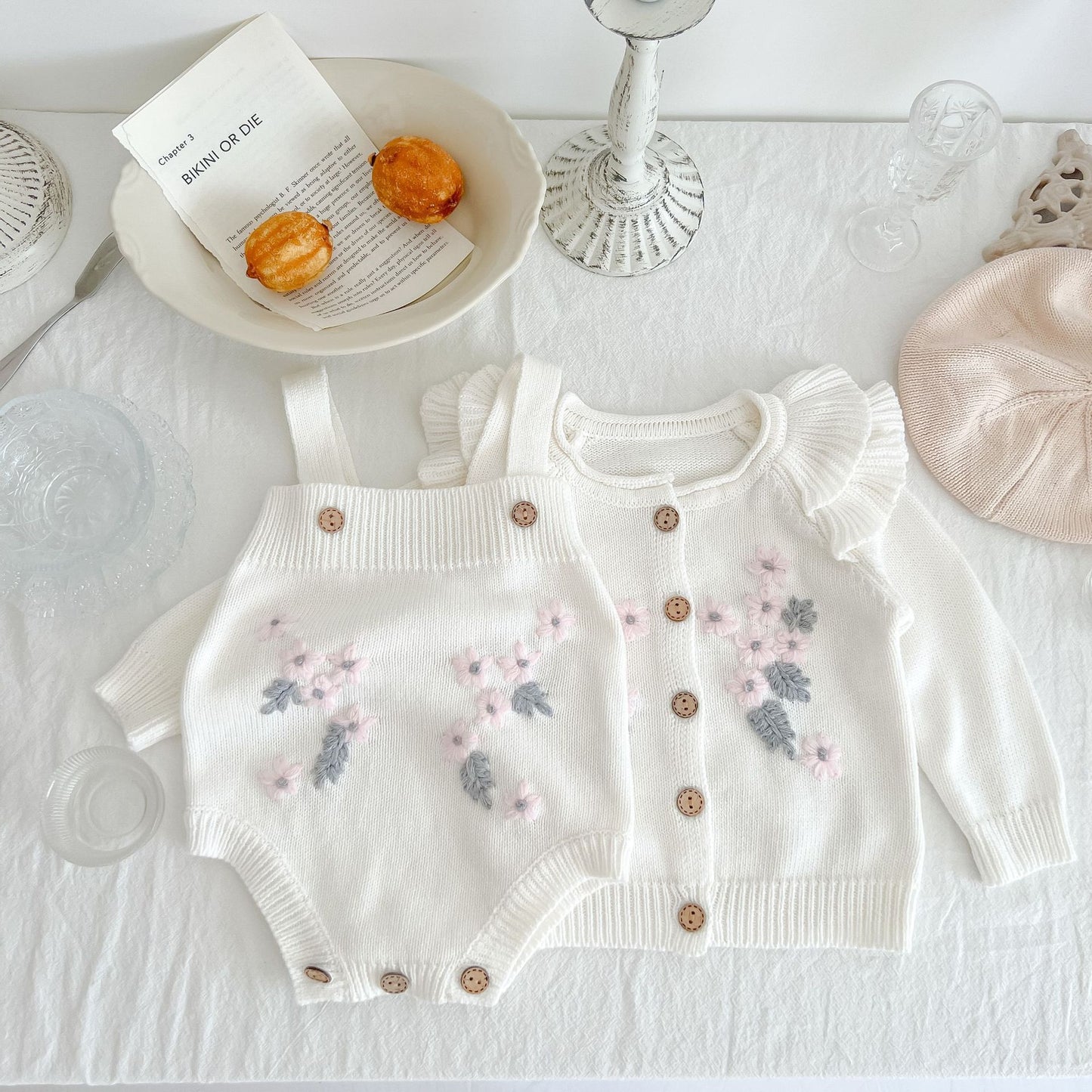 Combinaison brodée pour bébé, vêtements de sortie de princesse d'automne et d'hiver