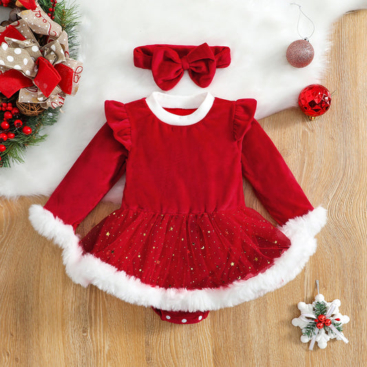 Christmas Baby Red Romper Newborn Toddler Infa