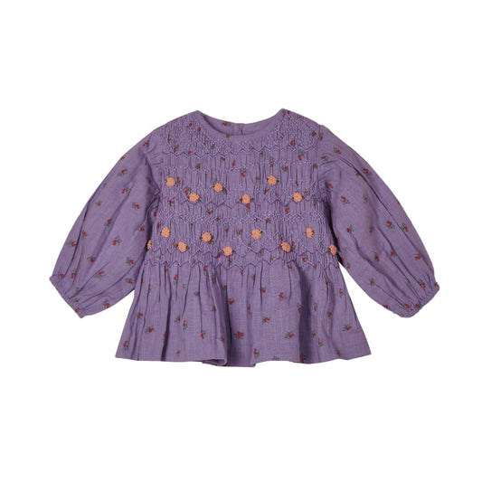 Chemise de poupée violette pour fille faite à la main