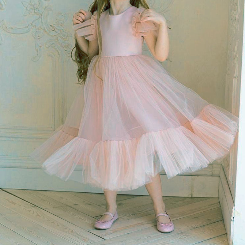 Robe de princesse d'anniversaire pour filles avec fil moelleux