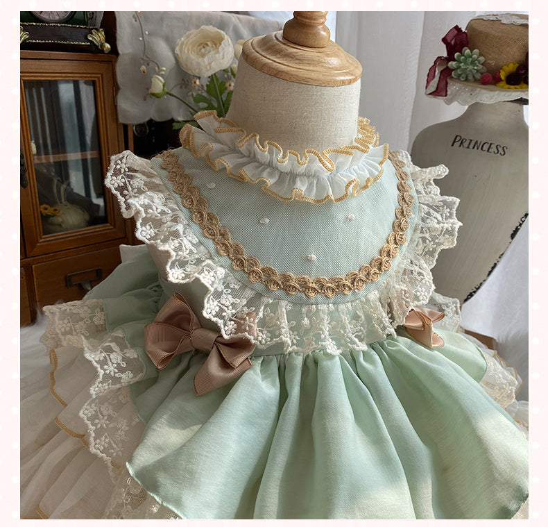 Girls Lace Lolita Princess Cake Dress