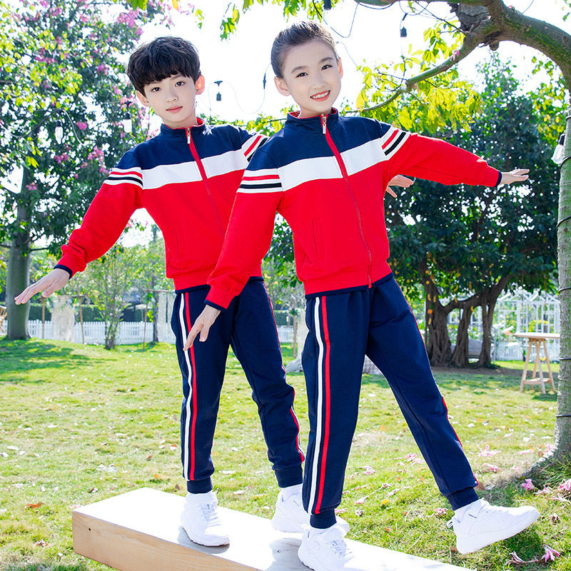 British Style Spring And Autumn Primary School Sportswear Two-piece Set