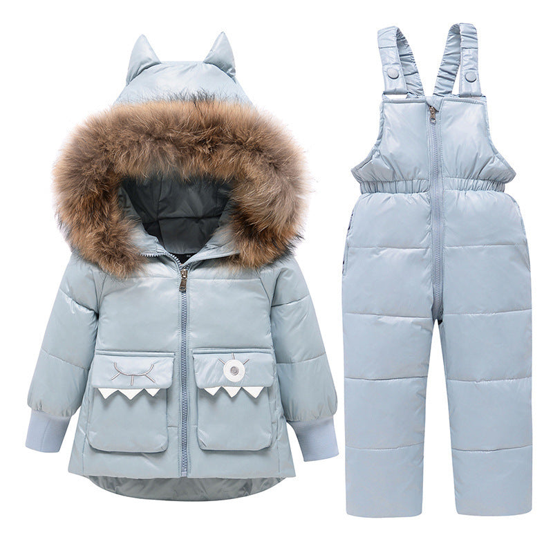 Thick Down Jacket 1-6 Years Old Baby Warm Two-piece Suit