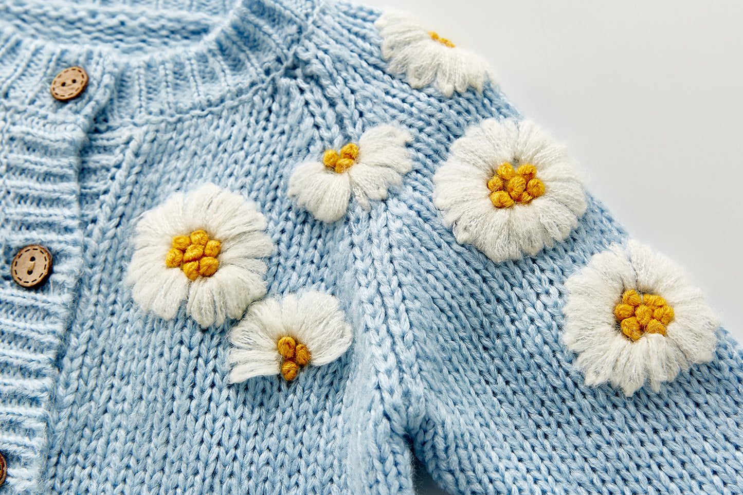 Long Sleeve Infant Cardigan Daisy Flower Top