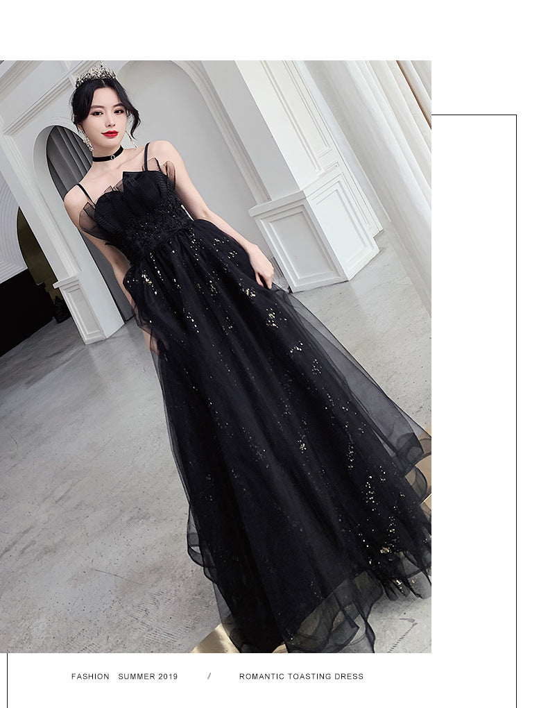 Robe De Soirée Noire Tempérament Minoritaire Haut De Gamme