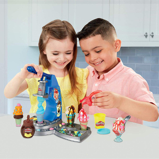 Série de cuisine, ensemble de crème glacée colorée, jouets en pâte à modeler pour enfants