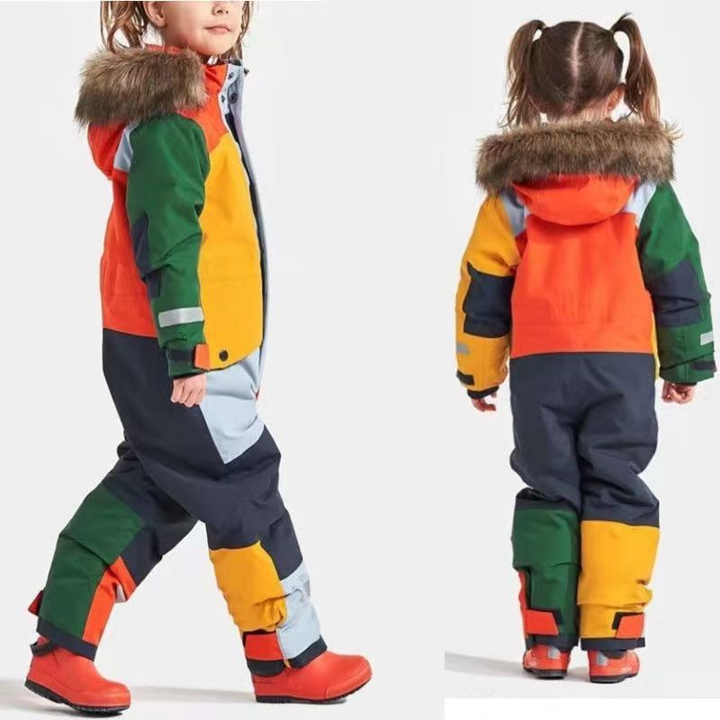 Children's Ski Suit Outdoor Single Double Board Luminous Windproof Waterproof Thickened Thermal Wear