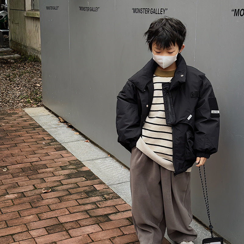 Belle veste d'hiver pour enfants, haut épais rembourré en coton