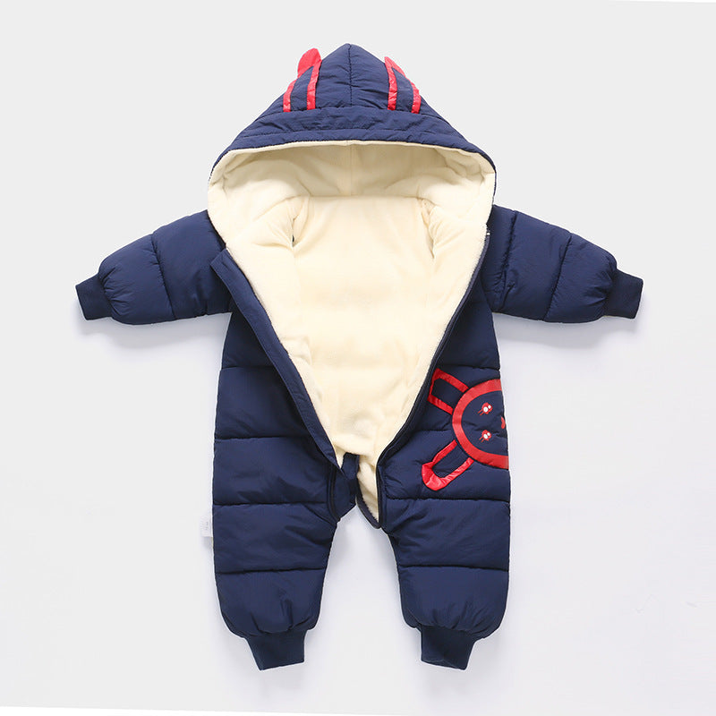 Baby One-piece Plus Velvet Thick Warm Cotton Coat