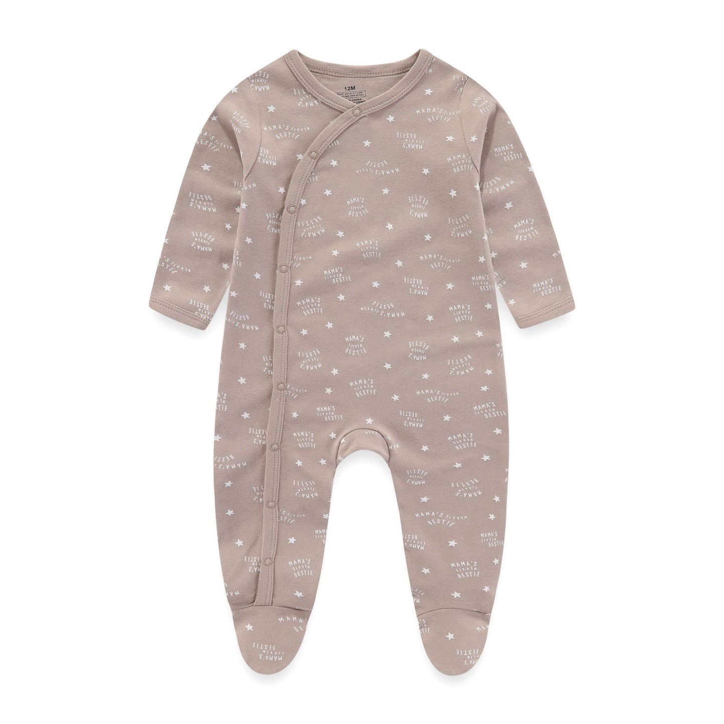 Combinaison en coton à manches longues pour bébé, 3 pièces, barboteuse enveloppée de pieds, pyjama sans os, couture, nouvelle collection