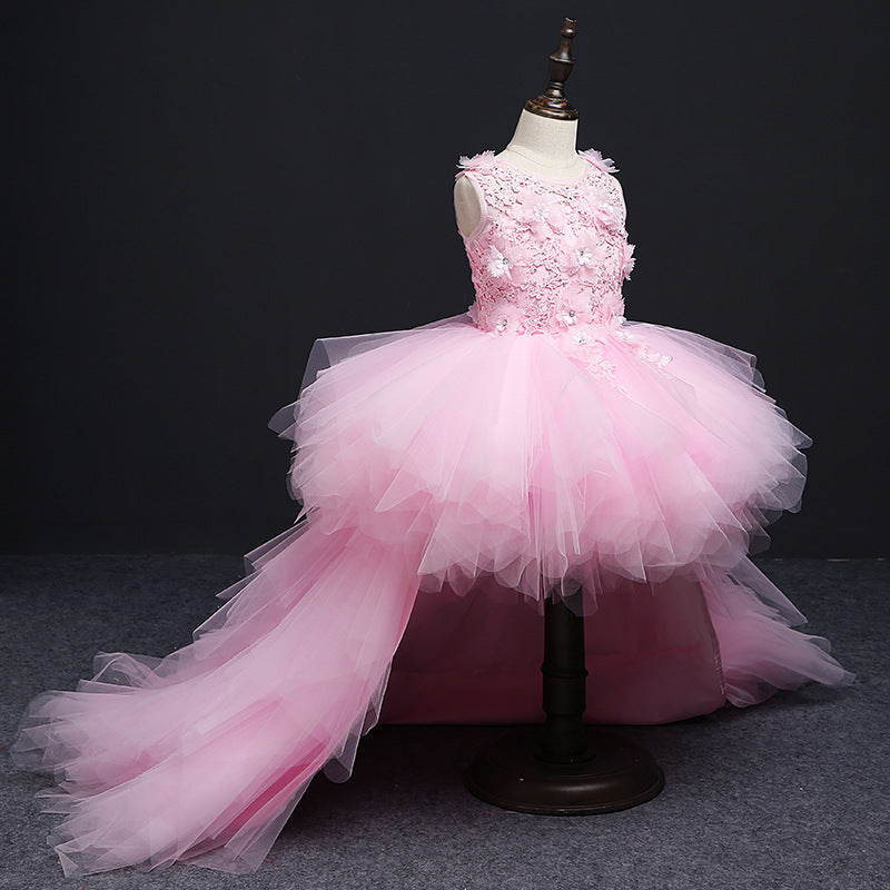 Robe de soirée filles princesse queue d'enfant