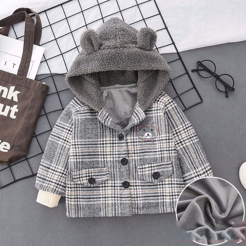 Veste en coton épaissie pour enfants simples et à la mode