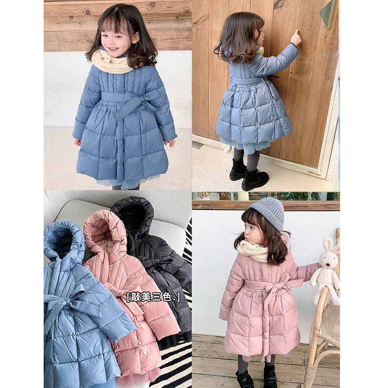 Ropa de invierno para niños Abrigo de longitud media para niña