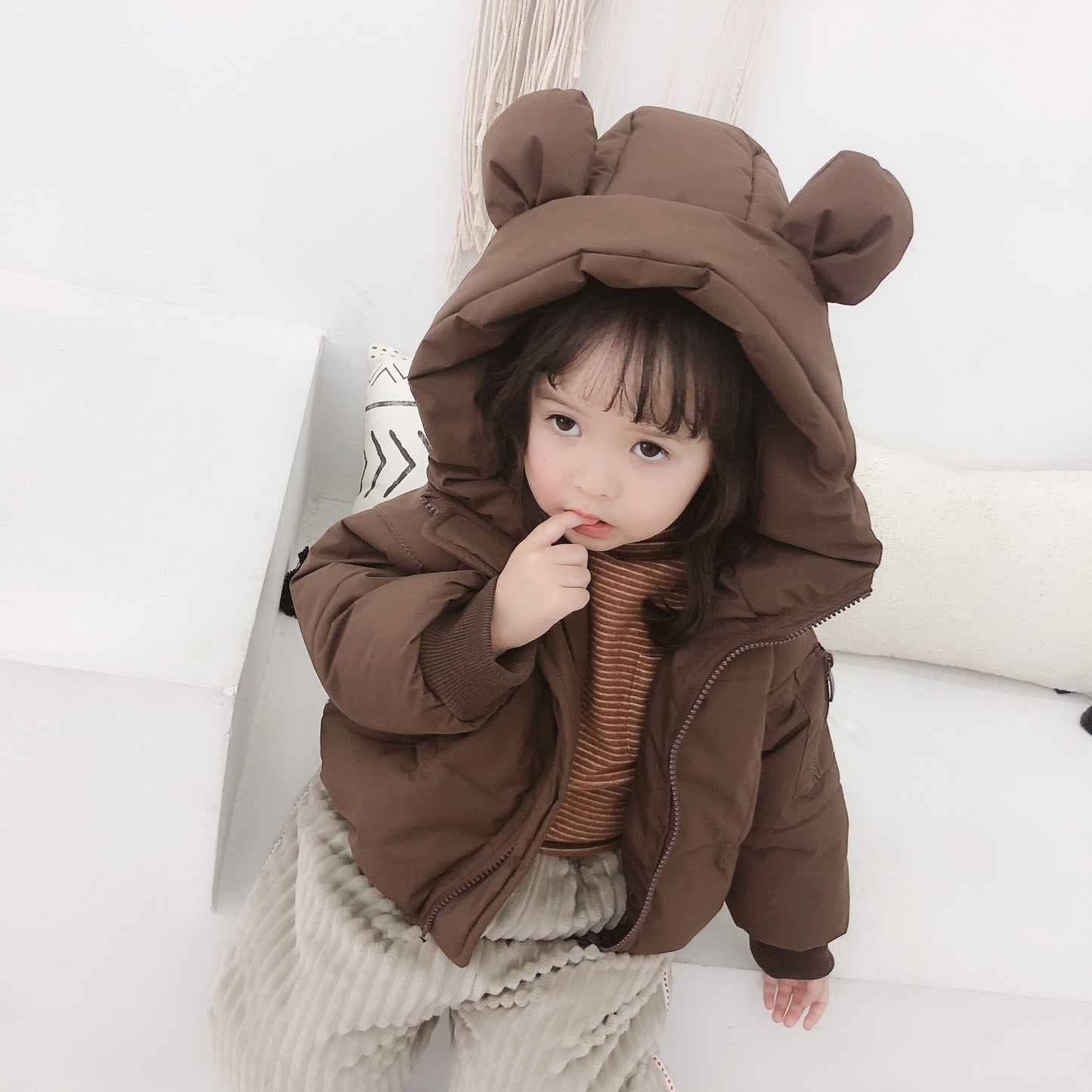 Thickened Cotton Padded Coat Men And Women Kids' Overcoat