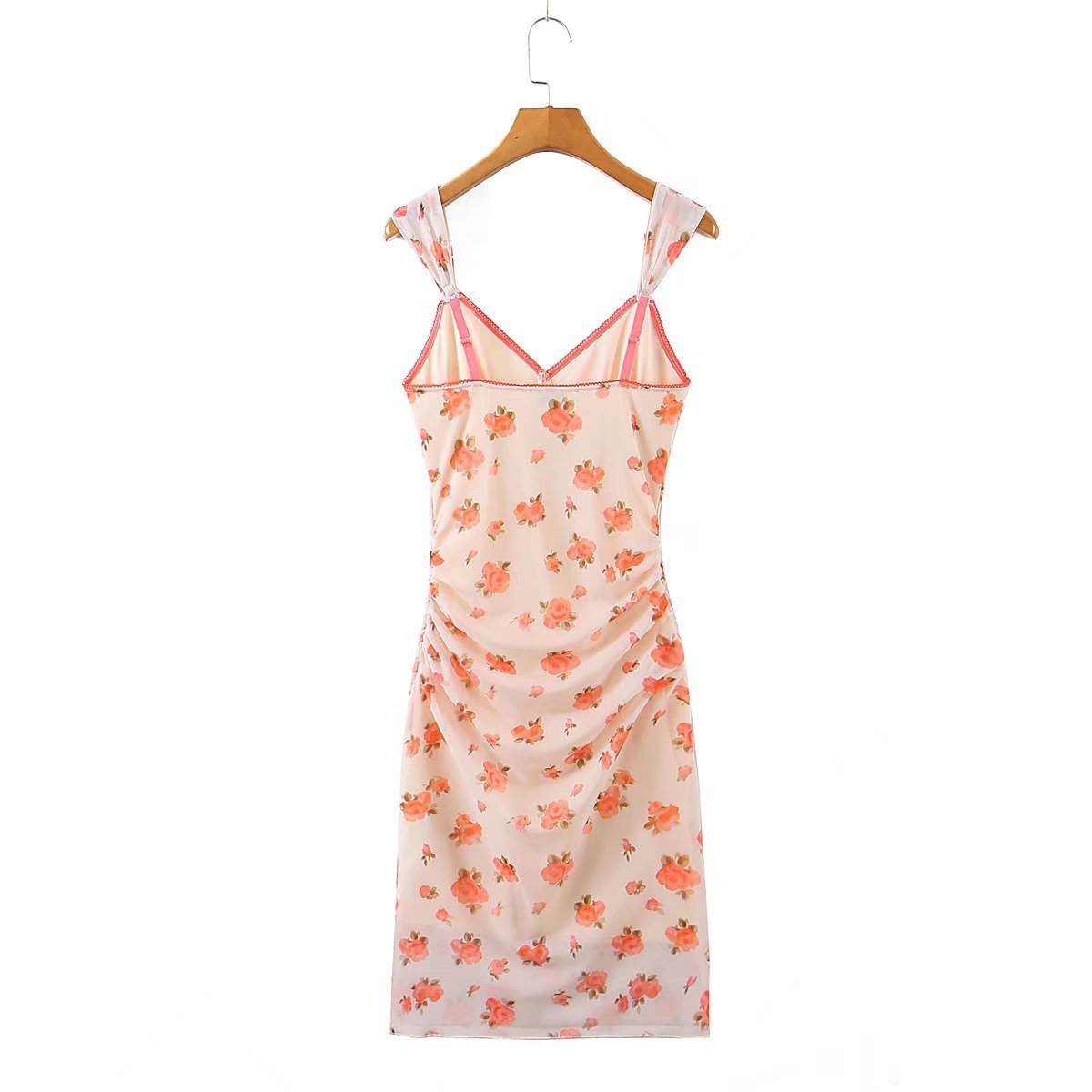 French Floral Suspender Dress Pleats