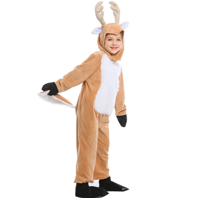 Robe de spectacle pour enfants, jeu d'animaux d'halloween, wapiti, renne de noël, spectacle