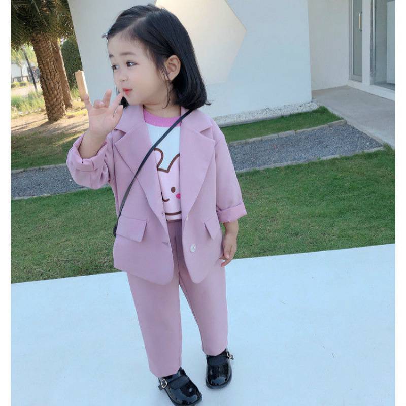 Girls' Suit Long-sleeved Jacket Casual Pants