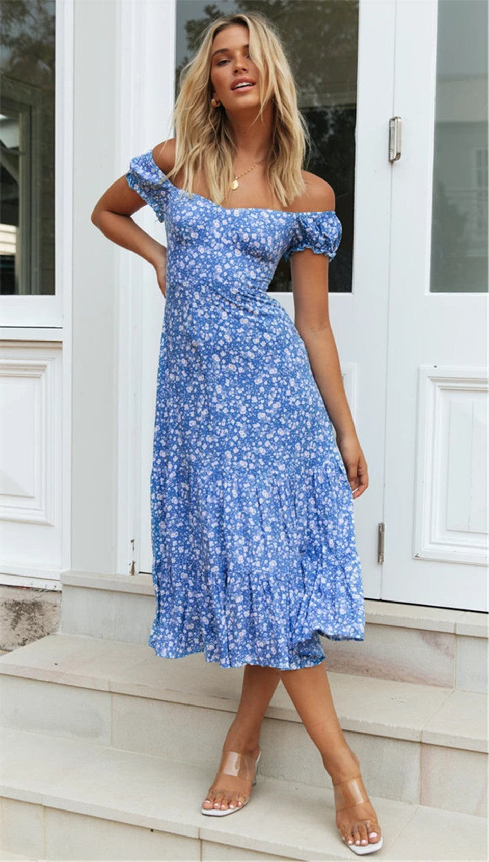 Robe à imprimé floral avec imprimé sur les épaules