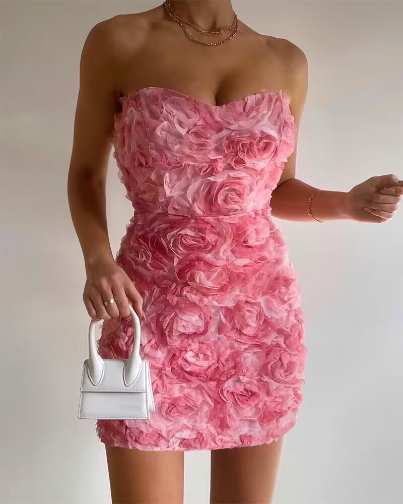 Robe ajustée à fleurs pour femmes, à la mode