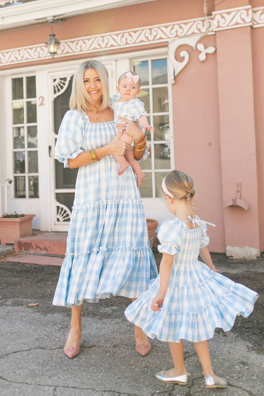 Robe mère-fille Parent-enfant, motif Floral, col carré, manches lanternes, à la mode