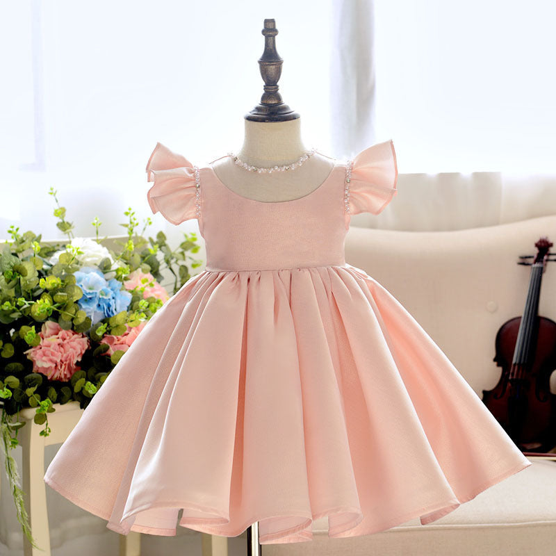 Robe de soirée pour premier anniversaire de bébé fille de fleur, petite robe à fleurs pour enfant