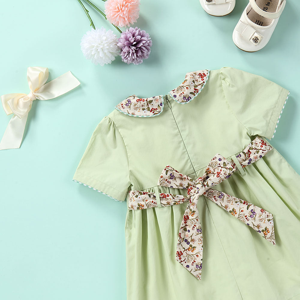 Robe florale pastorale pour bébé fille de printemps