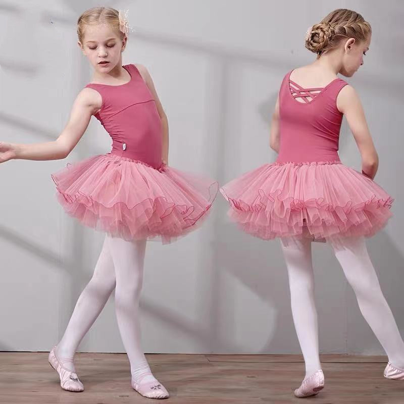 Vêtements de danse pour femmes, exercices à manches courtes, jupes de Ballet pour tout-petits et enfants