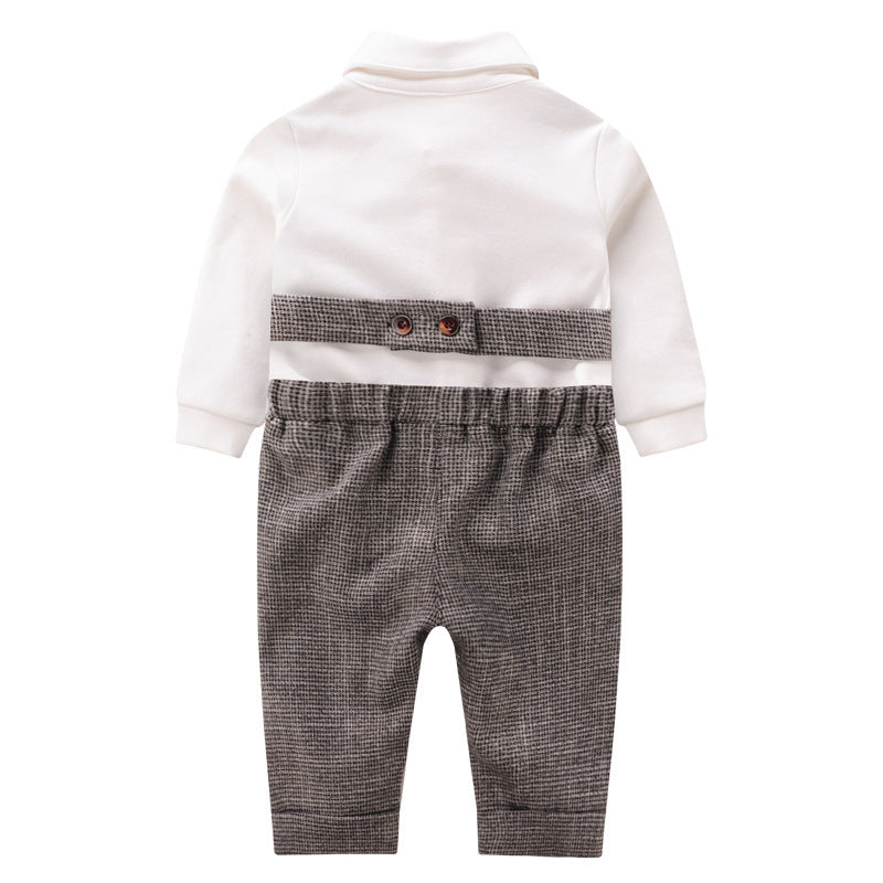 Robe bébé gentleman robe barboteuse noeud papillon