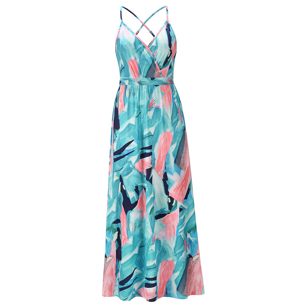 Women's Clothing Floral Suspender Beach Dress