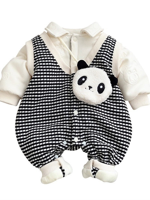 Cartoon Panda Romper Toddler Jumpsuit Quilted Jumpsuit