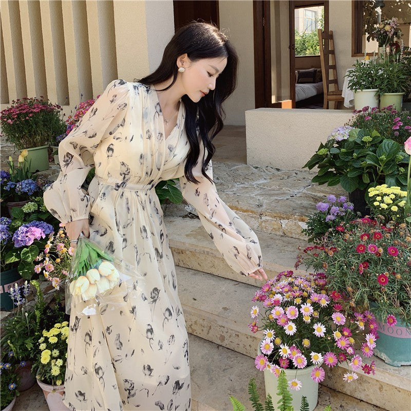 Vestido floral con personalidad de moda para mujer