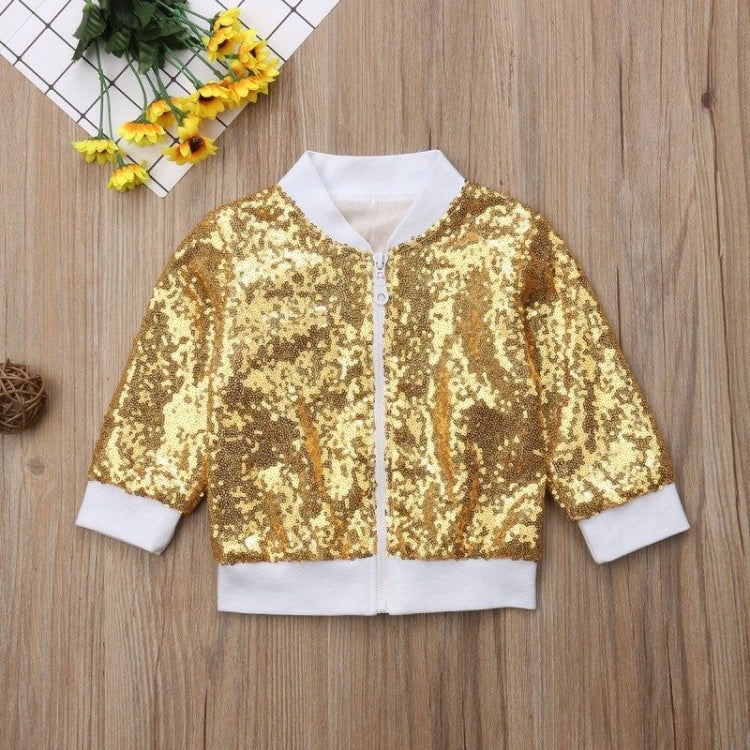 Ropa Niños Niños Chaqueta Abrigo Bebé Niña Niñas Oro Blanco