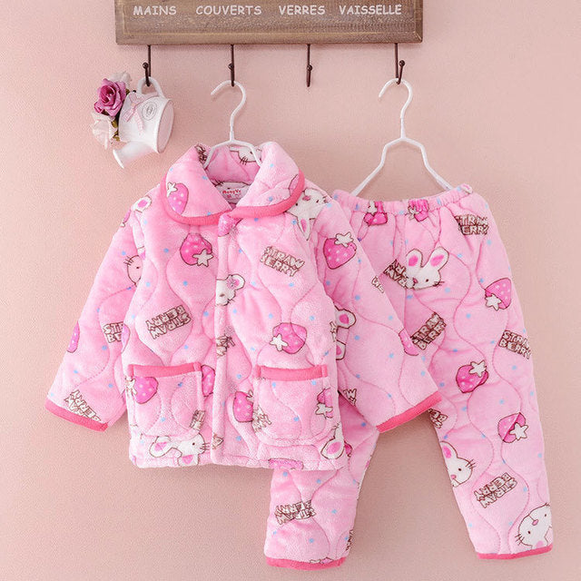 Cotton children's flannel pajamas