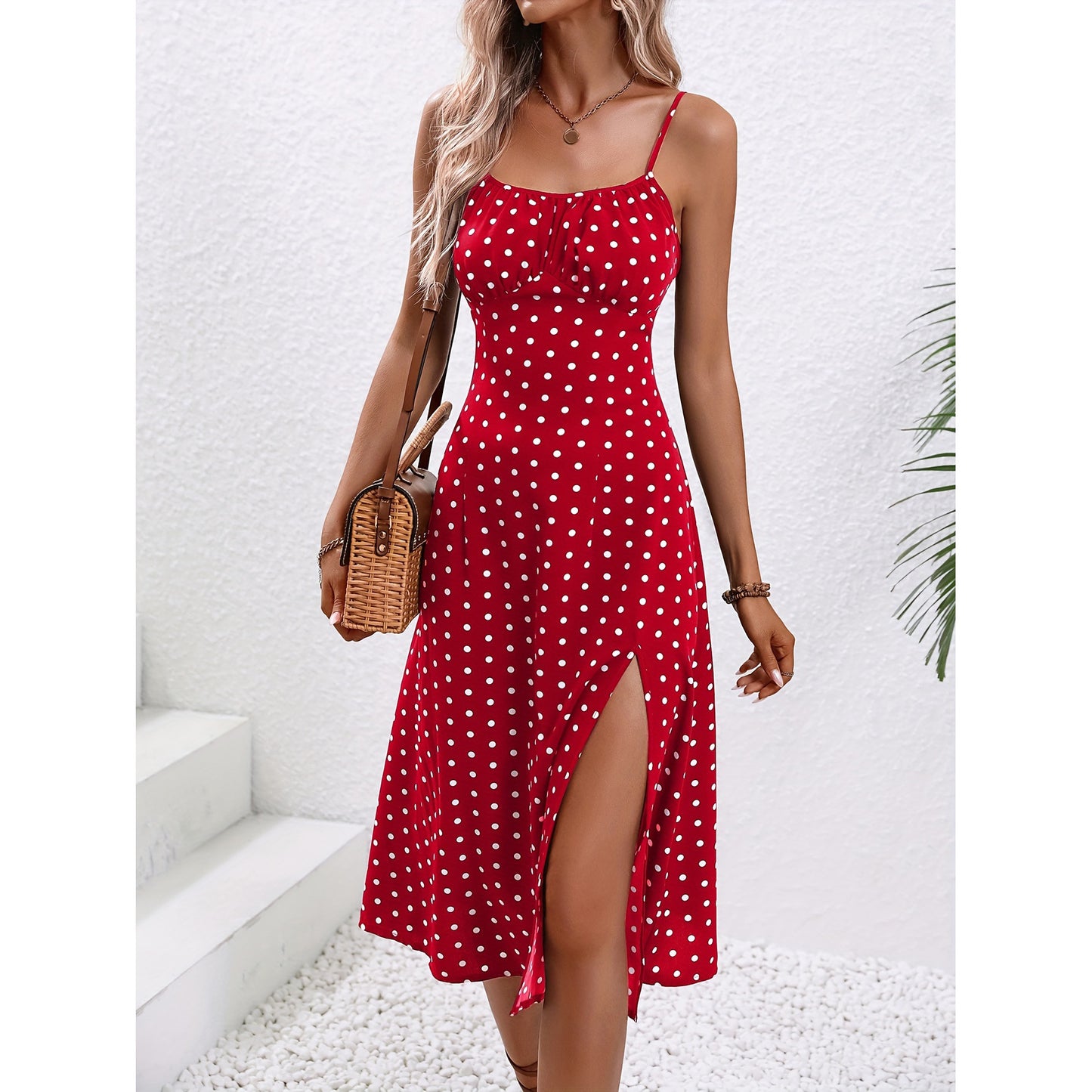 Women's Sleeveless Split Floral Dress