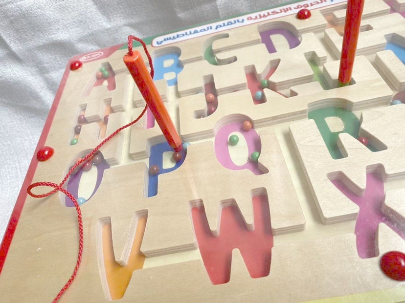 Stylo magnétique avec lettres anglaises, Puzzle labyrinthe, jouets pour enfants