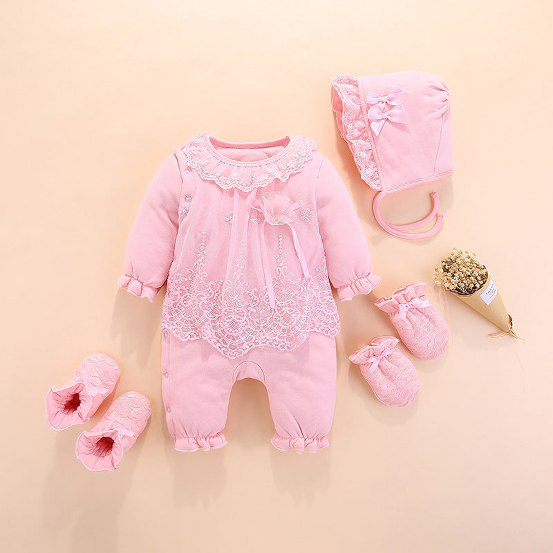 Four-piece thickened baby suit