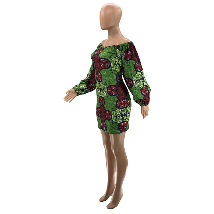 Robe de camouflage mignonne à épaules de route imprimées pour femmes