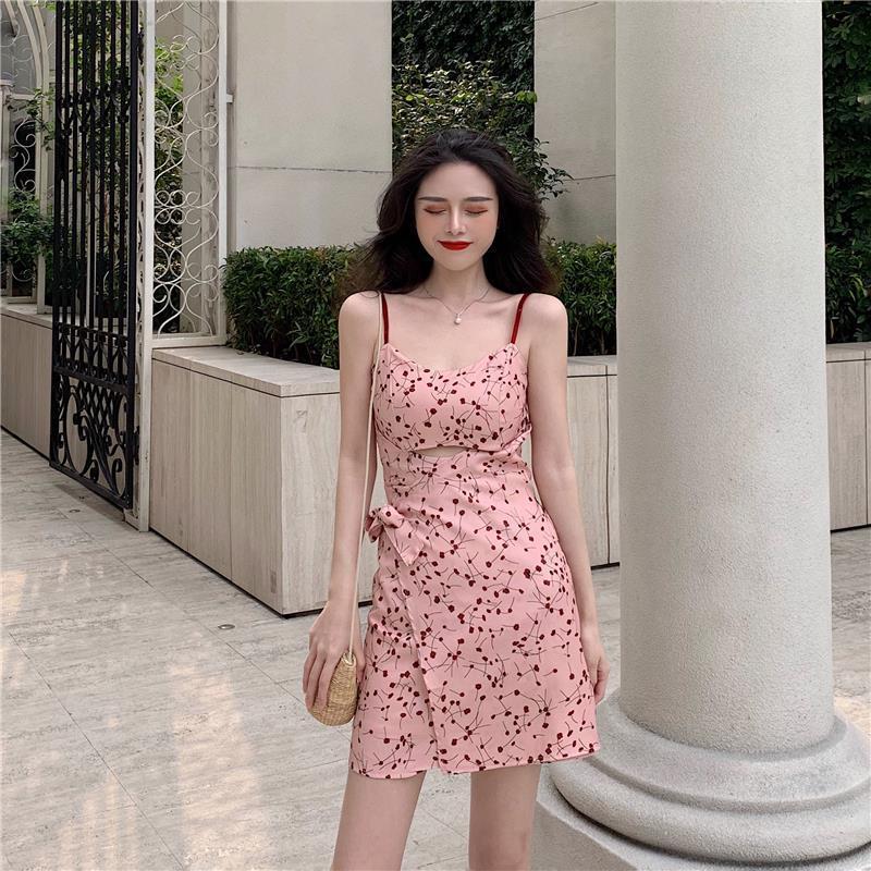 Temperament Woman Fairy Floral Sling Dress