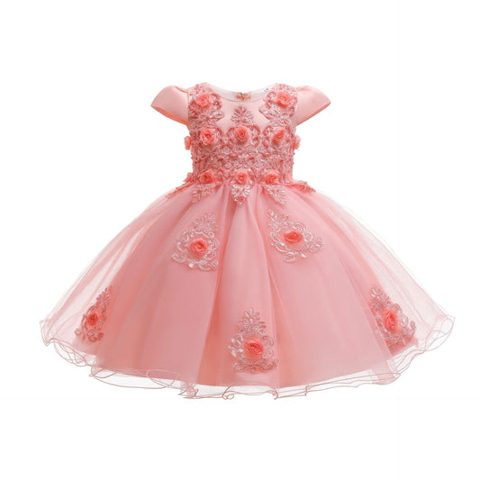 Children's Girls' Simple And Fashionable Fluffy Princess Dress