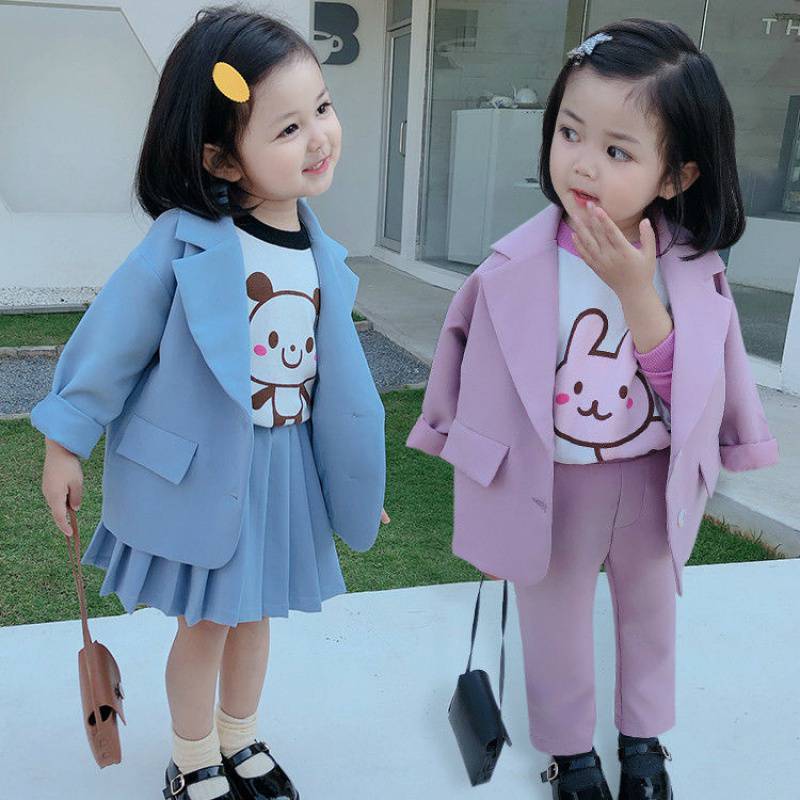 Girls' Suit Long-sleeved Jacket Casual Pants