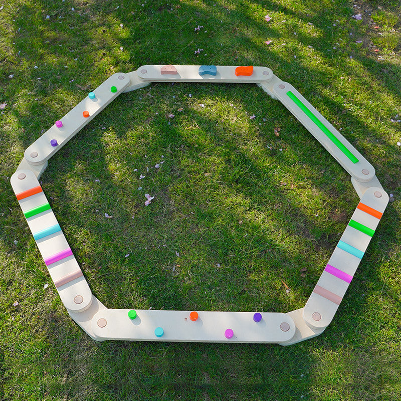 Juego de entrenamiento sensorial de bloques de construcción de placa de equilibrio de madera para niños