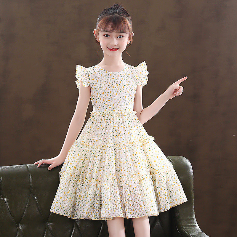 Robe florale en coton pour filles, nouveau style de vente chaude