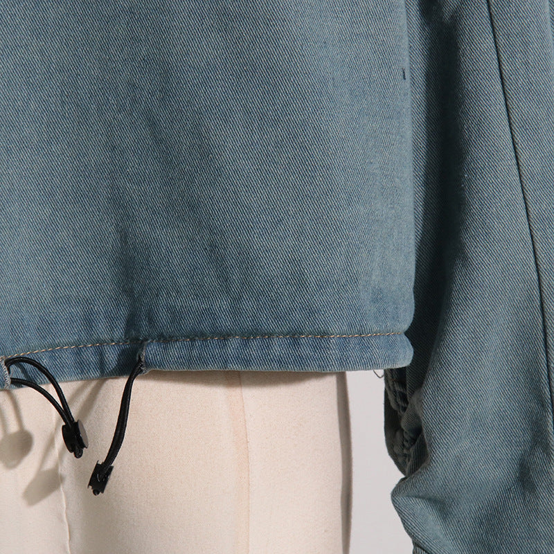 Spring Niche Design Tooling Style Denim Coat